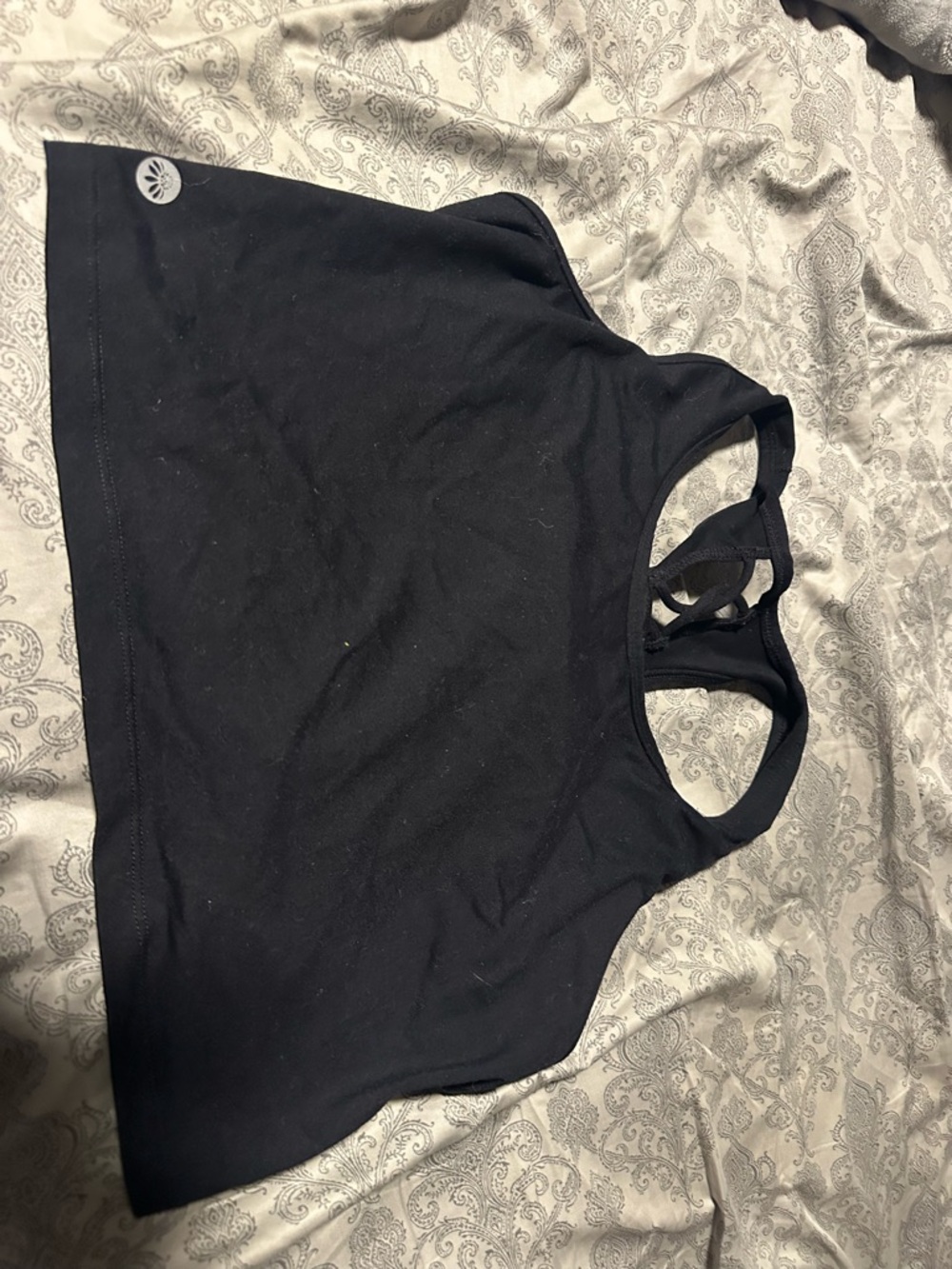 Senita Athletics Black Racerback Crop Top